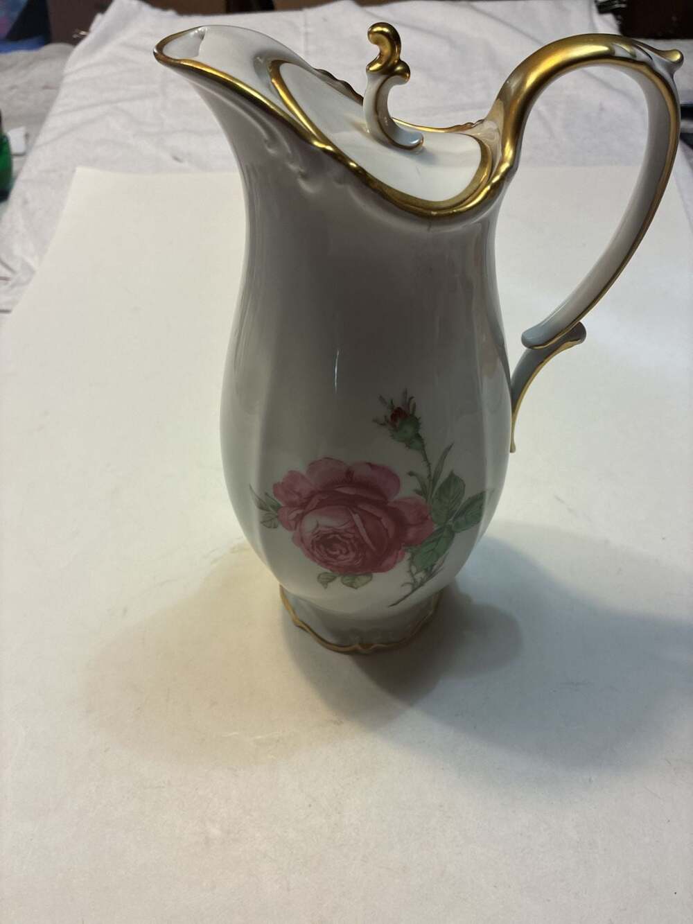 Tirschenreuth Bavaria Century Rose Porcelain Coffee Pot with Lid